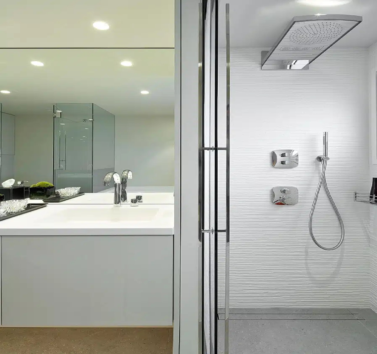 Vòi khay inox phòng tắm kính | Trọng Interior