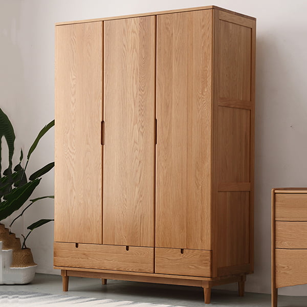 Tủ quần áo gỗ sồi tự nhiên
