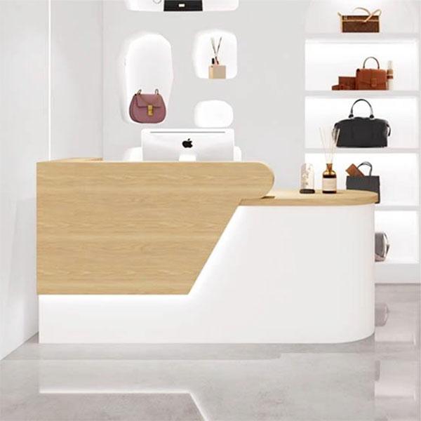 Mẫu Quầy tính tiền kiểu dáng ôm tròn hiện đại QTT1