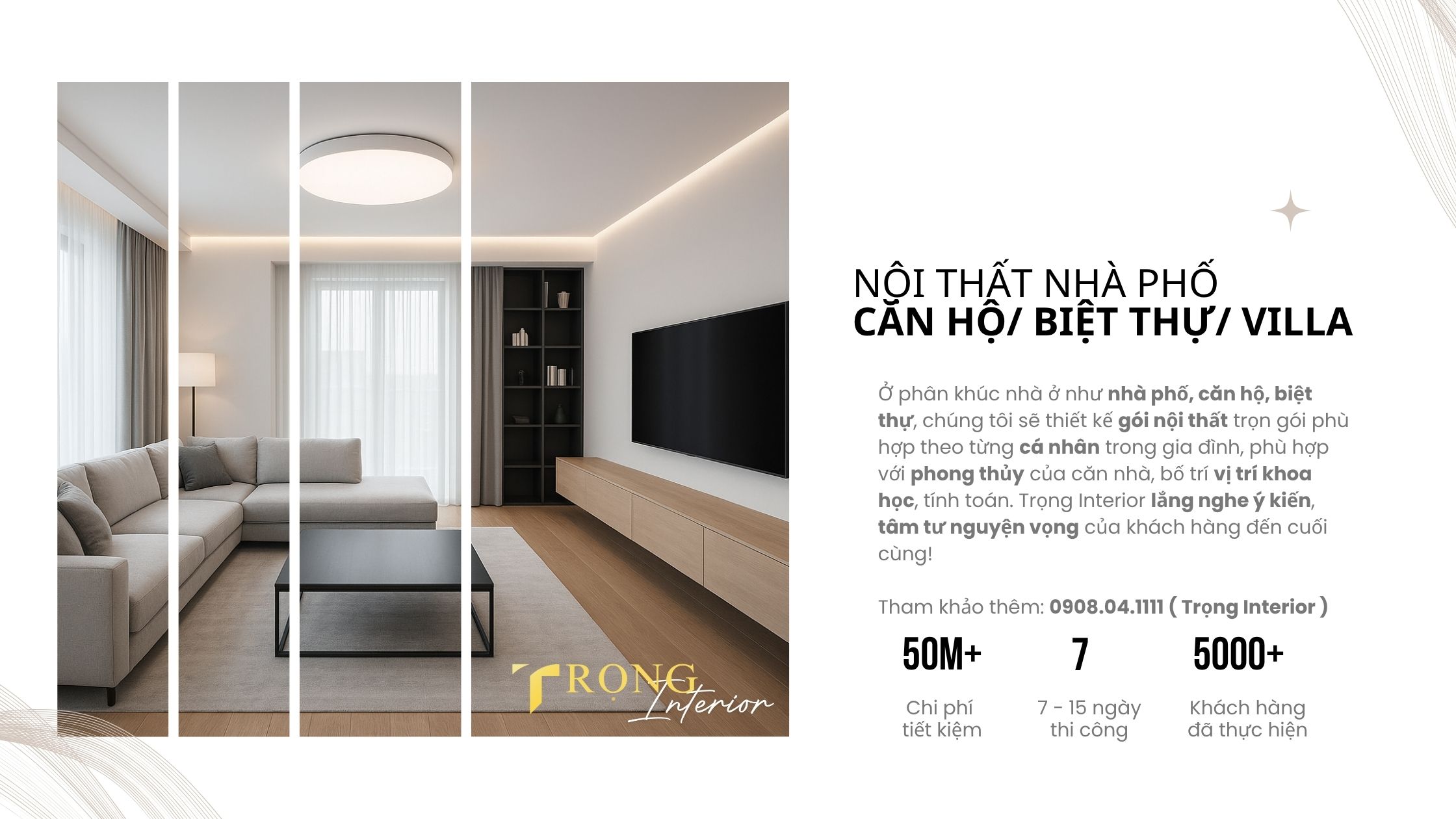 nội thất nhà phố, căn hộ, biệt thự, villa trọn gói _ trọng interior